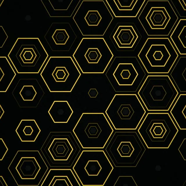 1:1 Square Gold Hexagon Motion 60fps Screensaver VJ Loop