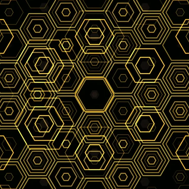 1:1 Square | Gold Hexagon Pattern 60fps Screensaver Live Wallpaper