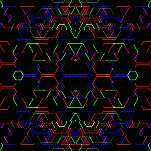 1:1 Square | Neon geometric hexagon 60fps screensaver live wallpaper