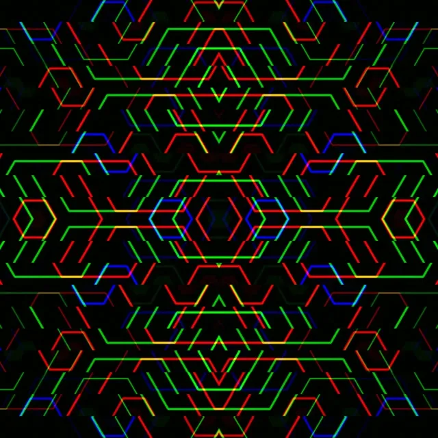 1:1 Square | Neon Geometric Hexagon 60fps Screensaver VJ Loop