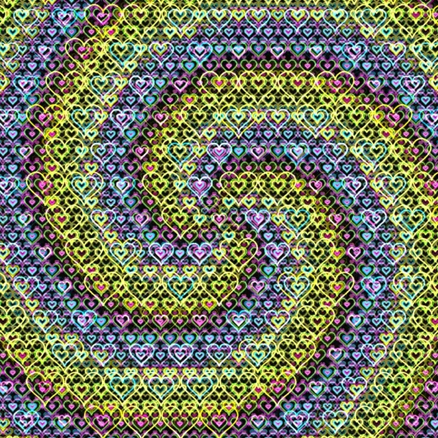 1:1 Square | Neon Heart Pattern 60fps Live Wallpaper Screensaver