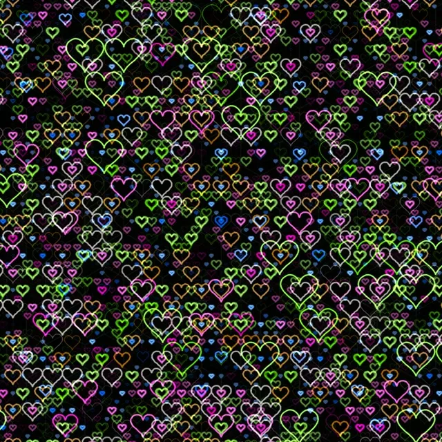 1:1 Square | Neon Hearts 60fps Screensaver Live Wallpaper