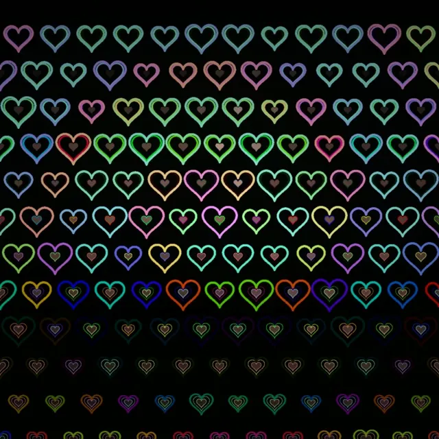 1:1 Square | Neon Hearts 60fps Screensaver Live Wallpaper