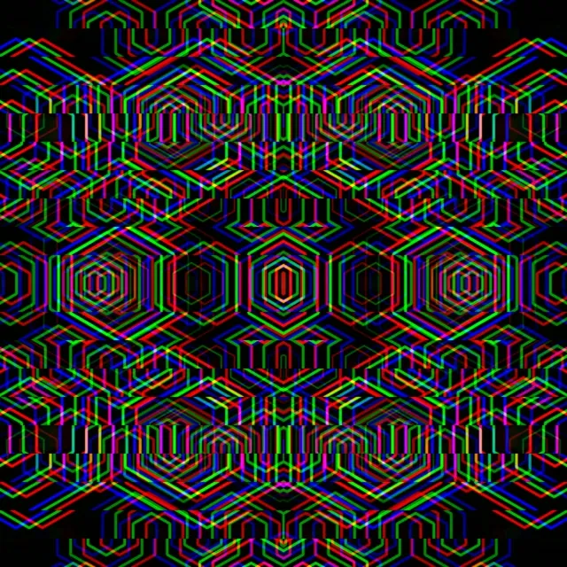 1:1 Square | Neon Hexagon Geometric 60fps Screensaver Motion Background