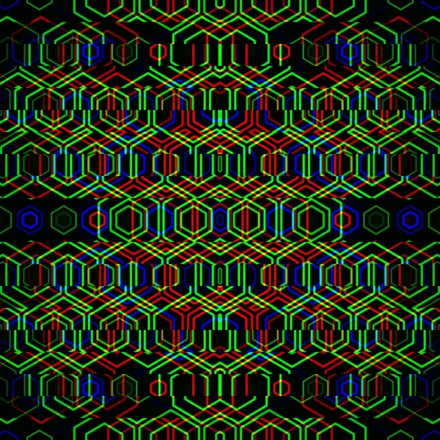 1:1 Square | Neon hexagon matrix 60fps screensaver motion background