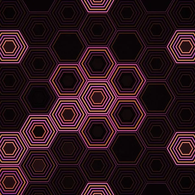 1:1 Square | Neon hexagon motion background 60fps loop
