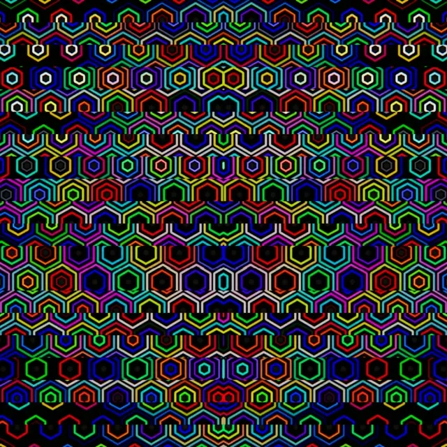 1:1 Square | Neon Hexagon Seamless 60fps Screensaver Motion Loop
