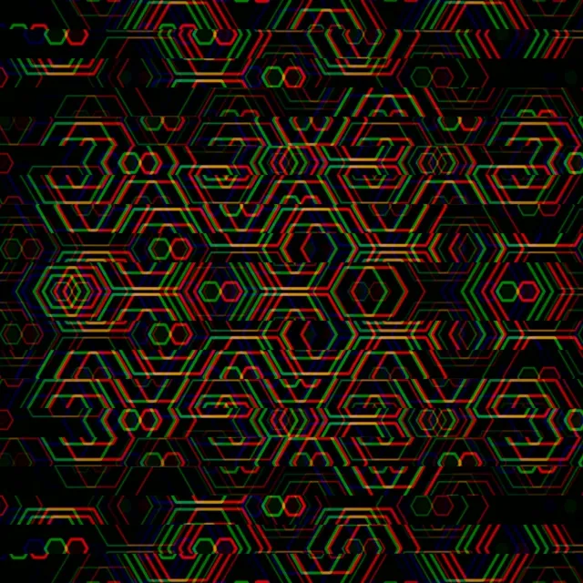1:1 Square | Neon Hexagon Tech Pattern 60fps Screensaver Live Wallpaper