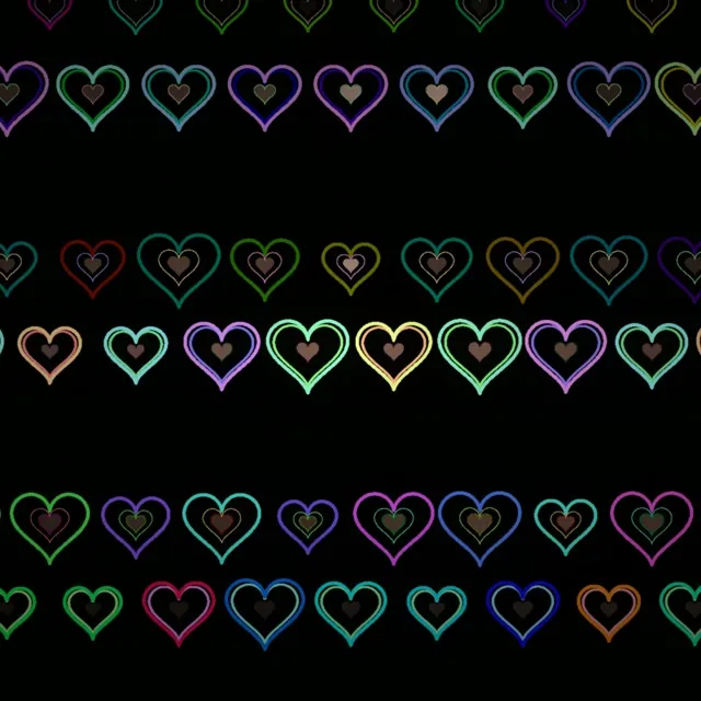 1:1 Square | Neon Rainbow Heart 60fps Screensaver Motion Background