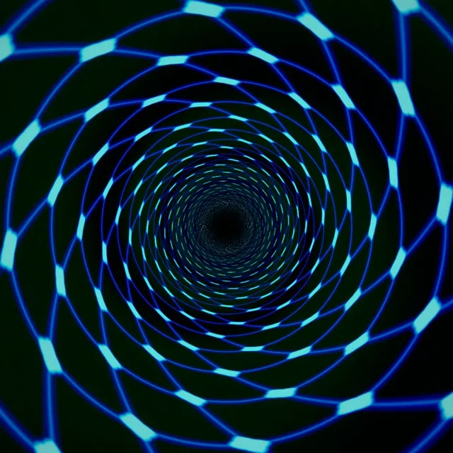 1:1 Square | Neon Spiral Tunnel 60fps Screensaver Motion Background Geometric Glow