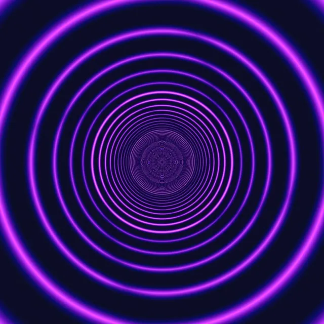 1:1 Square | Purple Magenta Neon Tunnel 60fps Screensaver Motion Background Loop