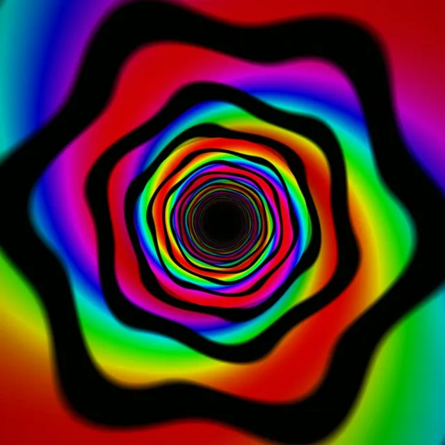1:1 Square | Rainbow Tunnel 60fps Motion Background Screensaver