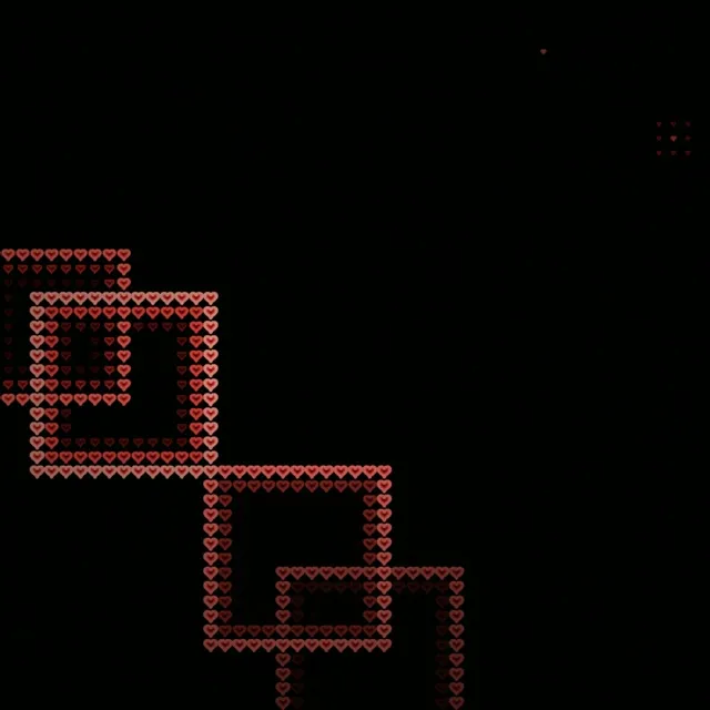 1:1 Square | Red Hearts Pixel Art 60fps Screensaver Motion Background