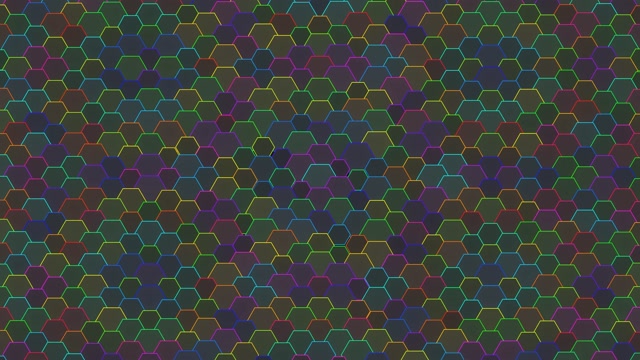 4K UHD 60fps Hexagon Screensaver | Magenta Cyan Gold VJ Loop