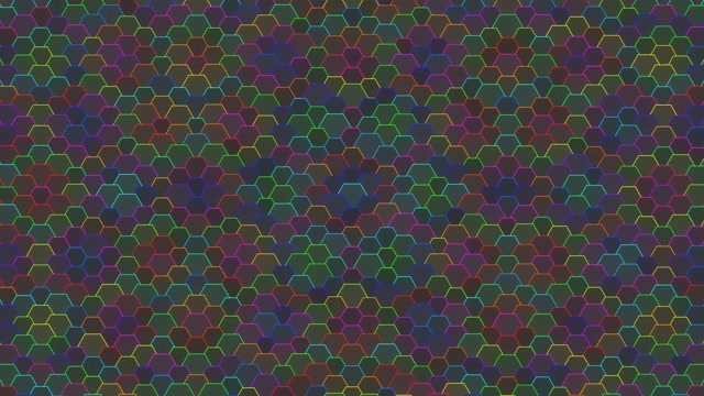 4K UHD 60FPS Hexagon Screensaver - Pulsing Magenta Cyan Gold VJ Loop
