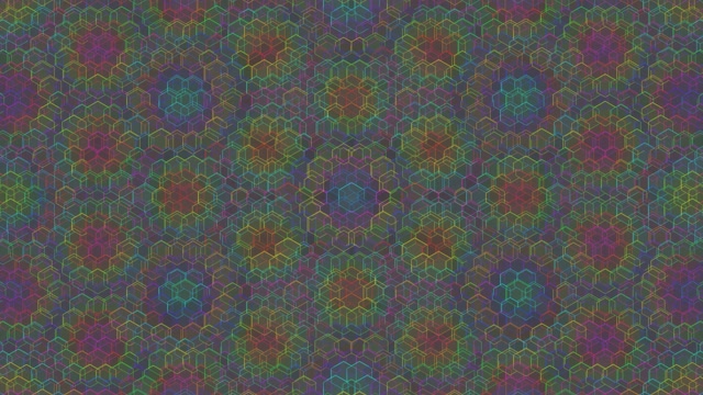 4K UHD 60fps Isometric Hexagon Screensaver PC | Cyan Magenta Gold VJ Loop