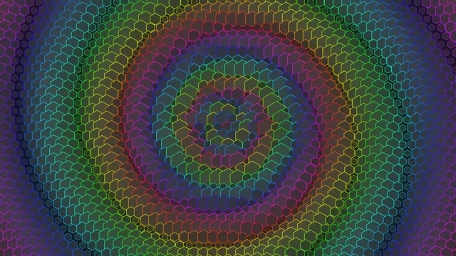 4K UHD 60fps Magenta Cyan Hexagon Kaleidoscope Screensaver Windows 11 VJ Loop