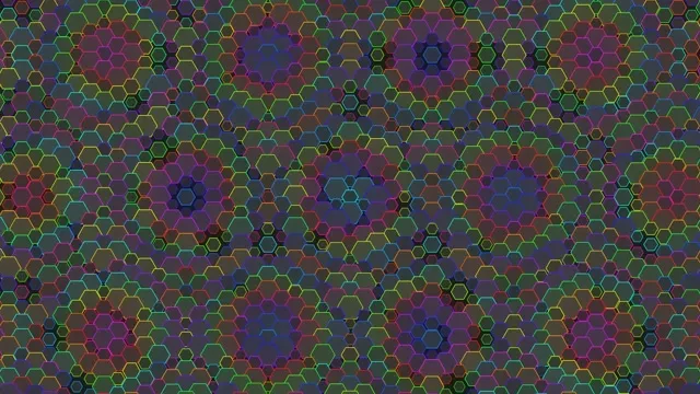 4K UHD 60fps Neon Hexagon Kaleidoscope Screensaver Windows 11
