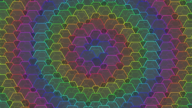 4K UHD 60fps Neon Hexagon Screensaver PC - Pulsing Magenta Cyan Gold VJ Loop