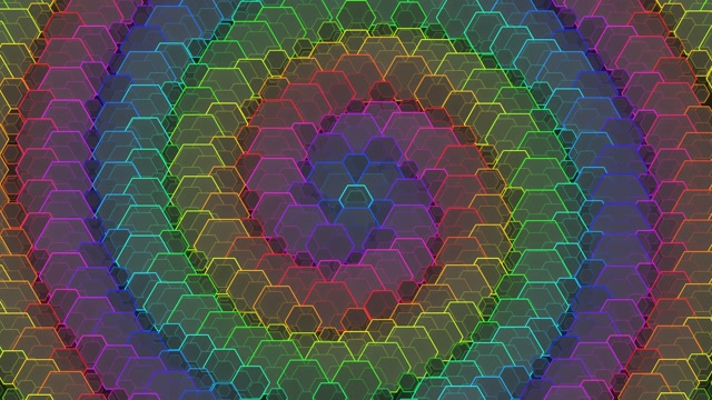 4K UHD 60fps Neon Hexagon Screensaver VJ Loop