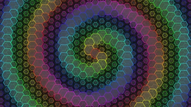 10 hours 4K UHD 60fps Neon Hexagon Screensaver Windows 10 VJ Loop