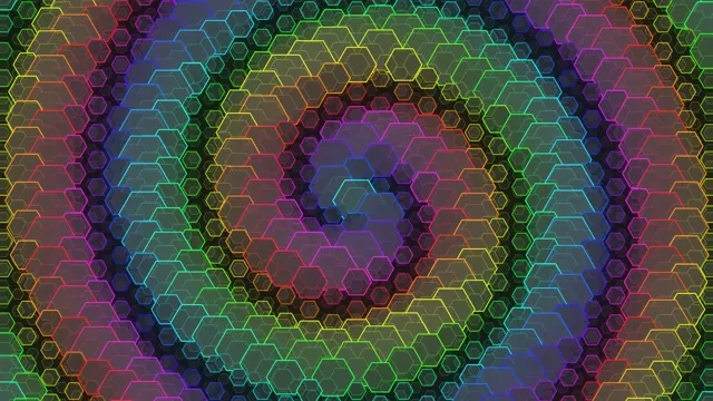 10 hours 4K UHD 60FPS Neon Hexagon Screensaver Windows VJ Loop