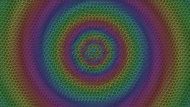 4K UHD 60fps Screensaver | Neon Hexagon Vj Loop Pulsing Magenta Cyan Gold