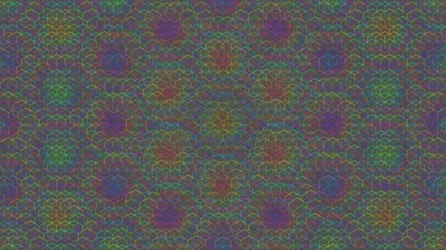 4K UHD 60fps Screensaver | Neon Hexagon VJ Loop Pulsing Magenta Cyan Gold