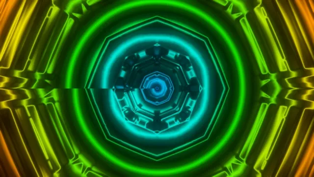 4k uhd 60fps screensaver neon tunnel cyan green vortex eye