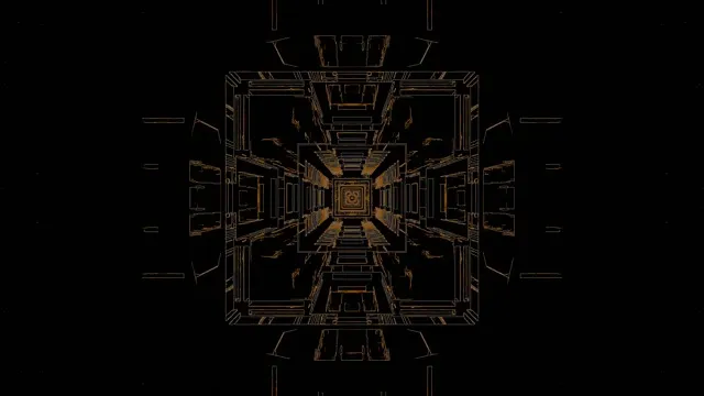 4k uhd 60fps screensaver neon tunnel golden kaleidoscope vj loop