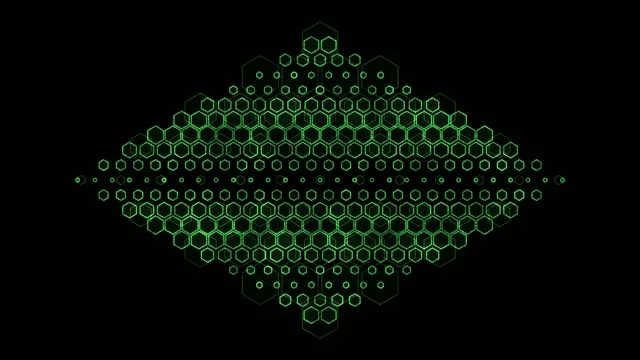 4K UHD 60fps Screensaver Neon Tunnel Green Hexagon VJ Loop
