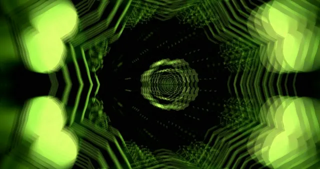 4k uhd 60fps screensaver neon tunnel green vortex motion background