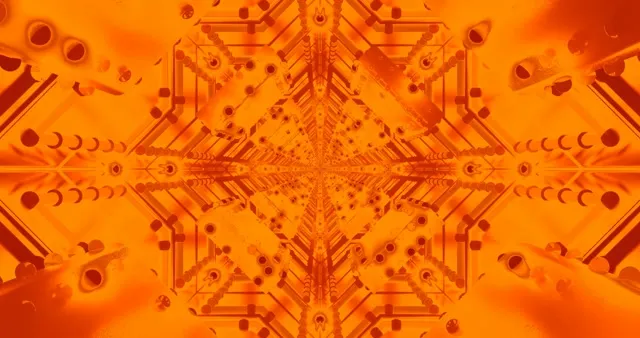 4k uhd 60fps screensaver neon tunnel orange geometric vortex vj loop