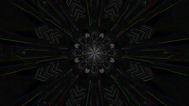 4k uhd 60fps screensaver neon tunnel vj loop colorful kaleidoscope