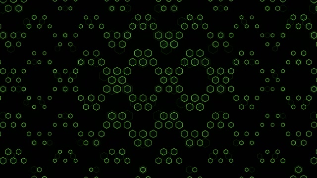 4K UHD 60fps Screensaver Neon Tunnel VJ Loop Green Hexagons