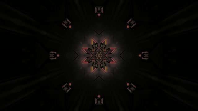 4k uhd 60fps screensaver neon tunnel vj loop red gold kaleidoscope