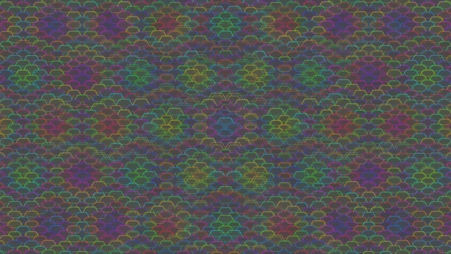 4K UHD 60fps Screensaver PC - Pulsing Magenta Cyan Gold Hexagon VJ Loop