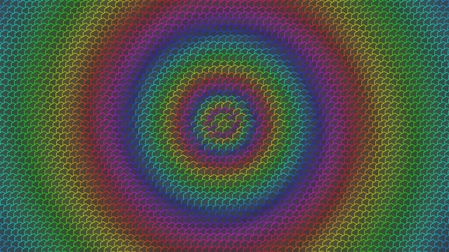 4K UHD 60fps Screensaver | Pulsing Cyan Magenta Hexagon Spiral VJ Loop