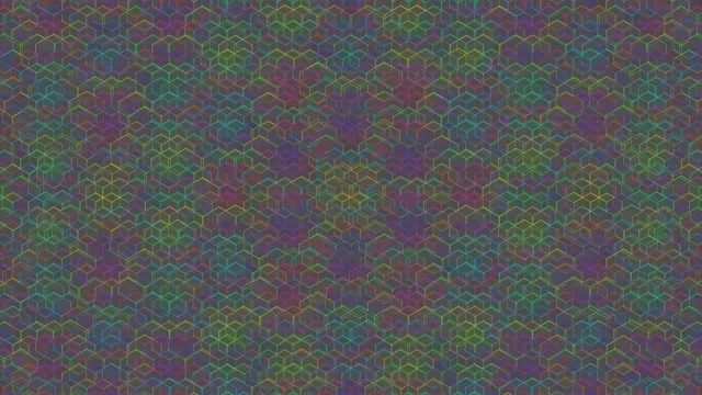 4K UHD 60fps Screensaver | Pulsing Magenta Cyan Hexagon Motion Background