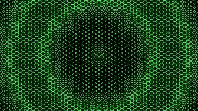 10 hours 4K UHD 60fps screensaver VJ loop green hexagon