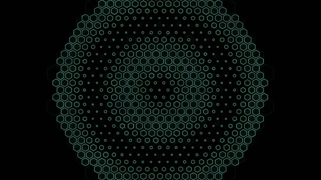 Cyan Hexagon Pulse 4K UHD 60fps Screensaver VJ Loop