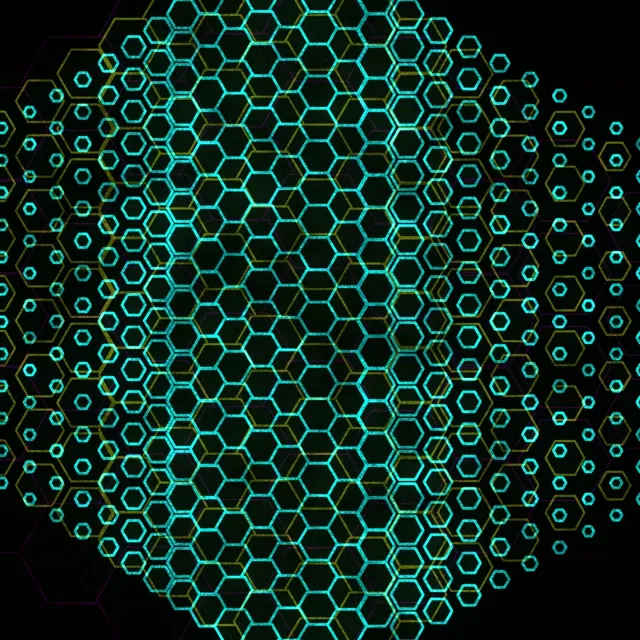 1:1 Square 60FPS Glowing Hexagon Vortex Screensaver VJ Animation Neon