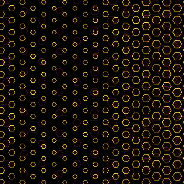 1:1 Square 60FPS Golden Hexagon Screensaver - Motion Background VJ Loop