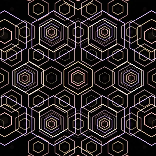 1:1 Square | 60fps Hexagon Kaleidoscope Screensaver Live Wallpaper Neon