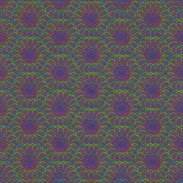 1:1 Square 60fps Hexagon Neon Kaleidoscope Screensaver - VJ Loop Background