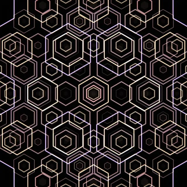 1:1 Square | 60fps Hexagon Screensaver Live Wallpaper | Black Gold