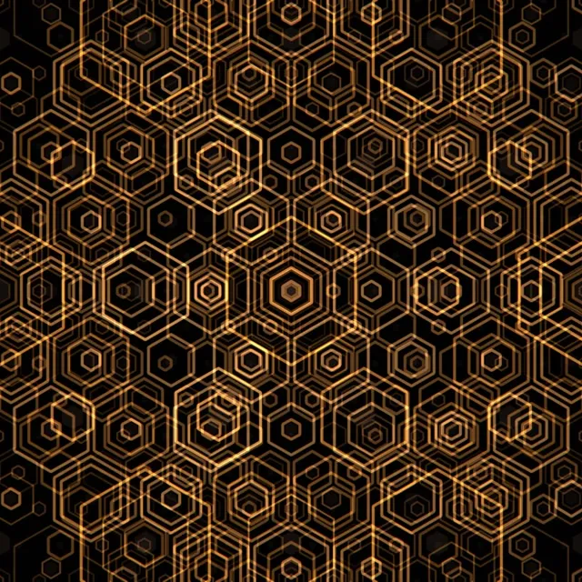 1:1 Square 60fps Hexagon Screensaver Live Wallpaper Gold Geometric