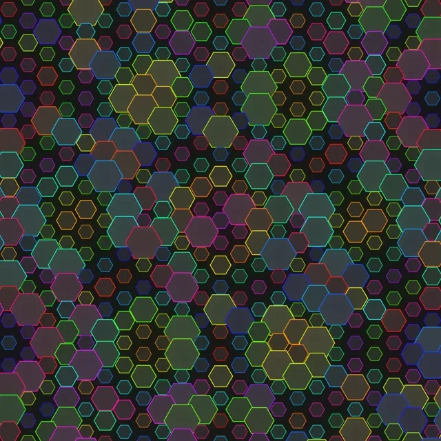 1:1 Square 60fps Hexagon Screensaver | Neon Live Wallpaper VJ Animation