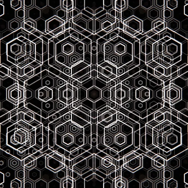 1:1 Square 60fps Hexagon Spiral Motion Background Screensaver Neon