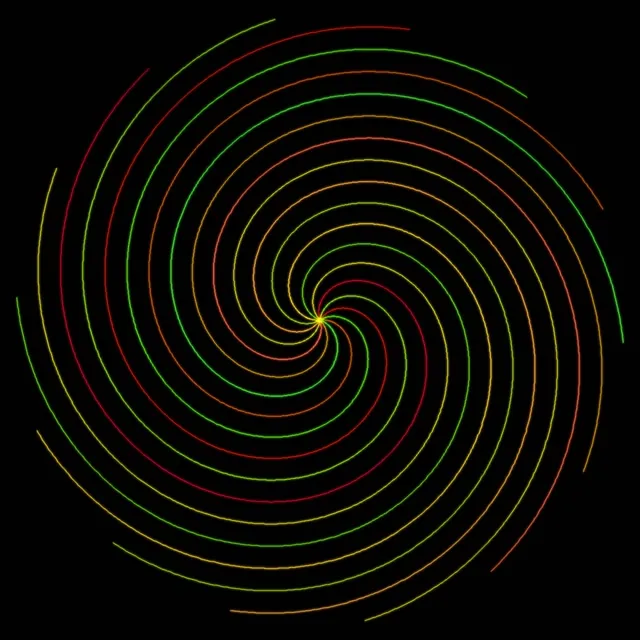 1:1 Square | 60fps Neon Spiral Screensaver | Motion Background VJ Loop